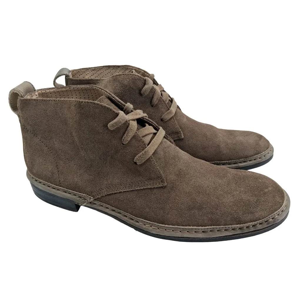 John Varvatos Chukka Boots Mens Size 10 Brown Suede Lace Up Ankle Casual